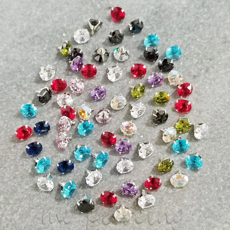 Juego de puntas roscadas internamente de acero quirúrgico 16G 14G circonita cúbica anclaje dérmico parte superior Foto 3 de 3