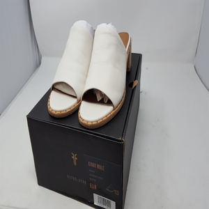 frye white mules