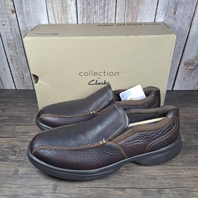 Clarks Bradley Step Tumbled Leather Marron SlipOn Loafer Men's Sz 12 M Brown NIB