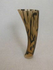 Design Vase Dekovase Standvase Designvase geschwungen braun mit schwarz 28 cm 