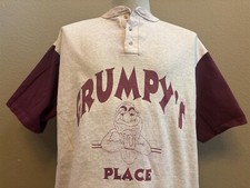 Vtg 90  s Grump  s Place Disney Snow White The Seven Dwarfs 1/4 Button T-shirt XL