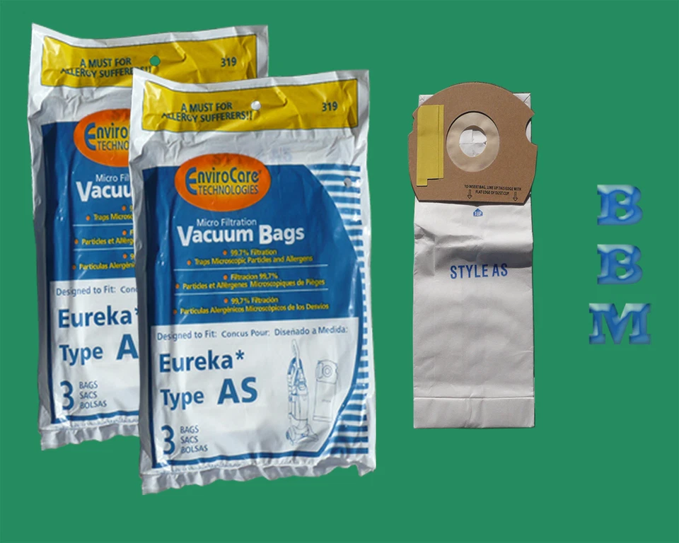 ENVIROCARE 6 Eureka AS Vacuum Allergen Style Bags 68155 Airspeed Upright Vacuum AS1050