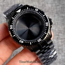 41mm 200m Diver Black PVD Watch Case Fit NH35 NH36 Ceramic Bezel Sapphire Glass