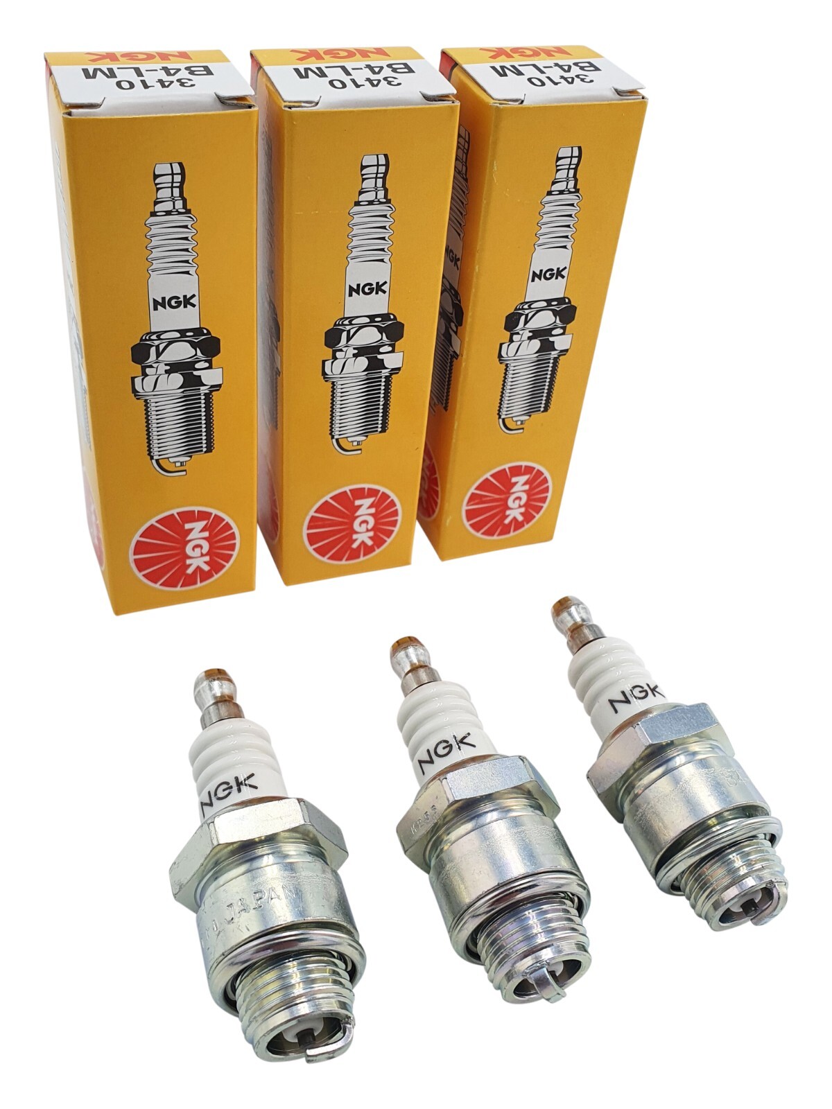 3 x Zündkerze NGK B4LM 3410 für Rasenmäher und