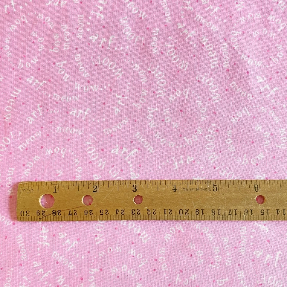 Krazy Kritters Cat Dog Theme Fabric Pink Cotton Print 24x44 - Image 2 of 4