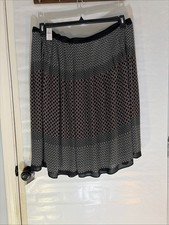 New Talbots Black Red Pleated Skirt Size 18W Zip Back