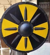 24'' Medieval Viking Wooden Authentic Battle Warrior Shield For Handmade Gift