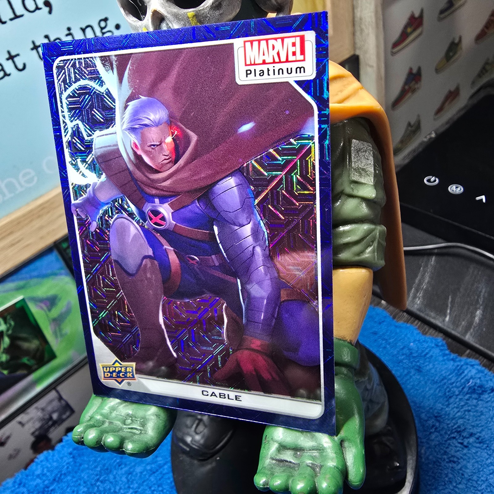 2023 Upper Deck Marvel Platinum #79 CABLE BLUE TRAXX #281/499 