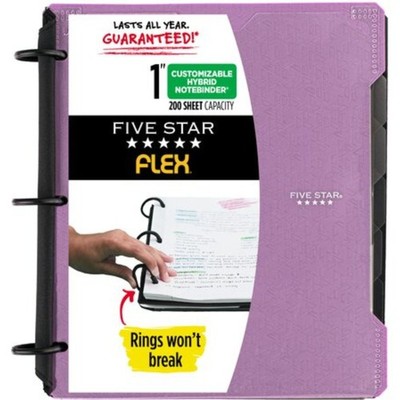 Five Star Flex 1'' Customizable Hybrid NoteBinder: 10-3/4 in. x 10-3/4 in. Amethy