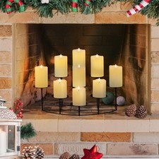 Candelabra Fireplace Candle Holder: Bla Metal Pillar Candle