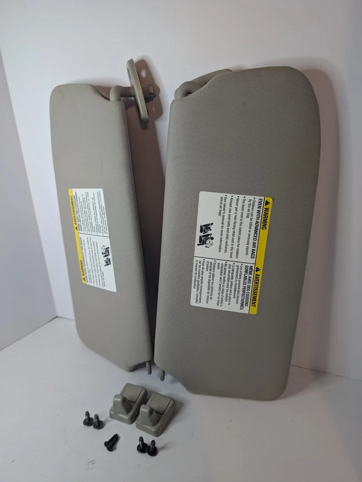 🔥OEM 2007–2012 Nissan Sentra Sun Visors Set Gray w/ Brackets & Screws 🔥 - Image 3 of 4