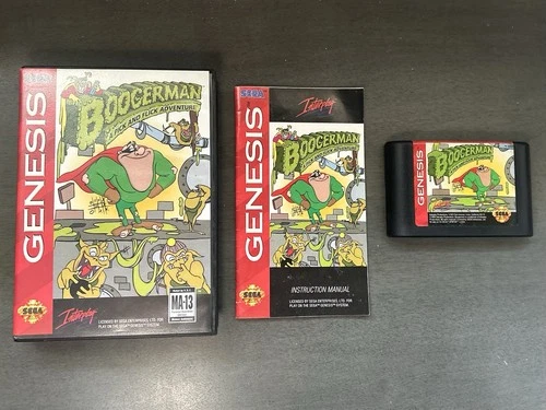 Boogerman: A Pick and Flick Adventure Sega Genesis CIB w/ Manual TESTED