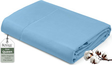 100 Organic Cotton Queen Flat Sheet Only - Super Soft - Percale