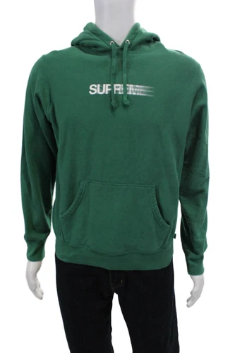 Sweat à capuche homme Supreme manches longues vert coton taille S