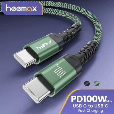 Type C to Type C Cable Braided Fast Charger USB Lead For iPhone 15 16 17 Samsung