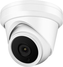 4MP PoE IP Turret Dome Camera, 2.8mm Wide Angle, H.265, IP66 Waterproof