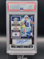2023 Contenders Optic Black Pulsar /8 #108 Deuce Vaughn RC Rookie AUTO PSA 9/10