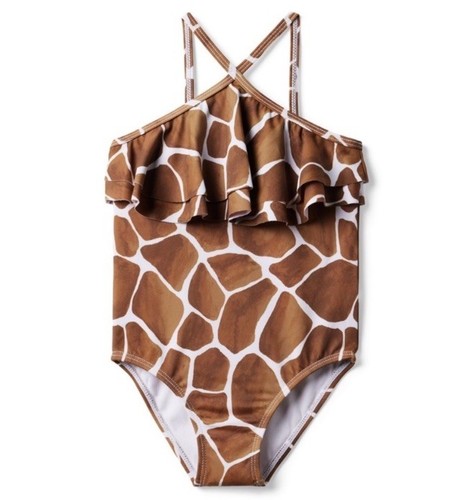 Janie and Jack Giraffe Swimsuit Size 8 Girl Animal Print Swim One Piece NWT!! - Picture 2 of 7