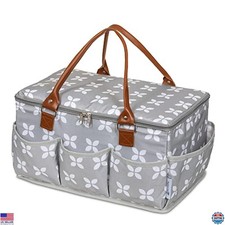 Extra Large Diaper Caddy Organizer with Zip-Top Cover  Waterproof Bag
