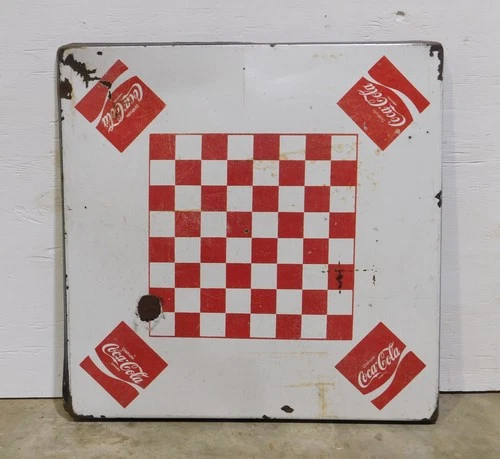 Coca Cola Metal Table Porcelain Top #40-Mexican-Restaurant Bar-30x30-Vintage