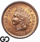 1869 Indian Head Cent Penny *Rare This Nice* Mostly Red Gem BU++, A WOW Key Date