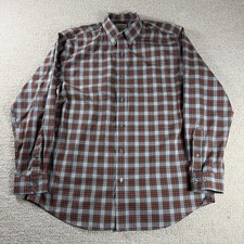 L.L. Bean Button Down Plaid Shirt Red Green Men  s Size Large