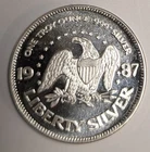 1987  A-Mark Vintage 1 oz .999 Fine Silver Round ~ Liberty Bell / Eagle