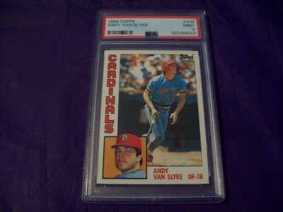 1984 TOPPS #206 ANDY VAN SLYKE (ROOKIE) PSA 9
