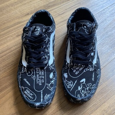 Vans X Peanuts Snoopy Old Skool Black White Sneakers Men display picture 1