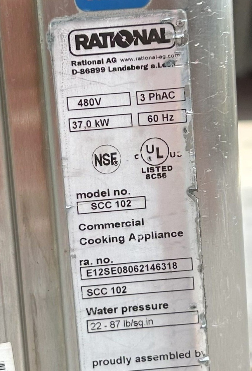 2 Rational SCC‑102 Combi Ovens – 480V 3PH, USB/Ethernet – w/ Stand – School Use