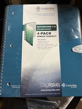 Livescribe Dot Paper Notebooks 4 Pack College Ruled Single Subject 100 Sheets