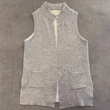 A.ida Gray Wool Sweater Cardigan Size Large Wool Blend Italy Pockets