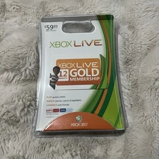 Rare Vintage Physical Xbox Live Gold Membership 12 Month Sealed And Unused