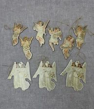 Lot of 9 Angel Vtg Christmas Ornaments B Shackman Co & Merrimack Victorian Style