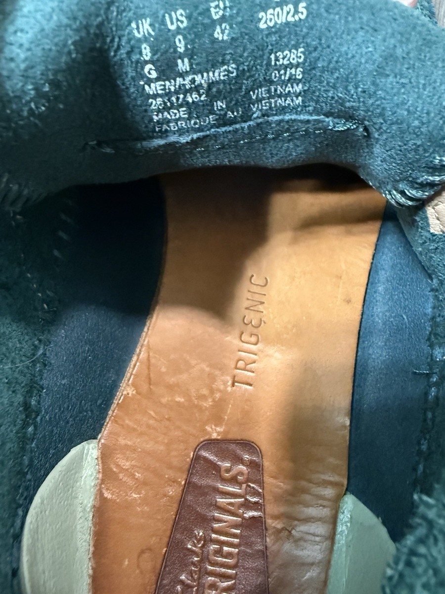 コロンビア　SALE Clark's Trigenic Flex Men's Size 9 Teal Green Suede Vibram Soles