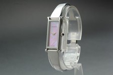 [Exc+5] GUCCI 1500L Pink Dial Silver Square Ladies Watch From JAPAN