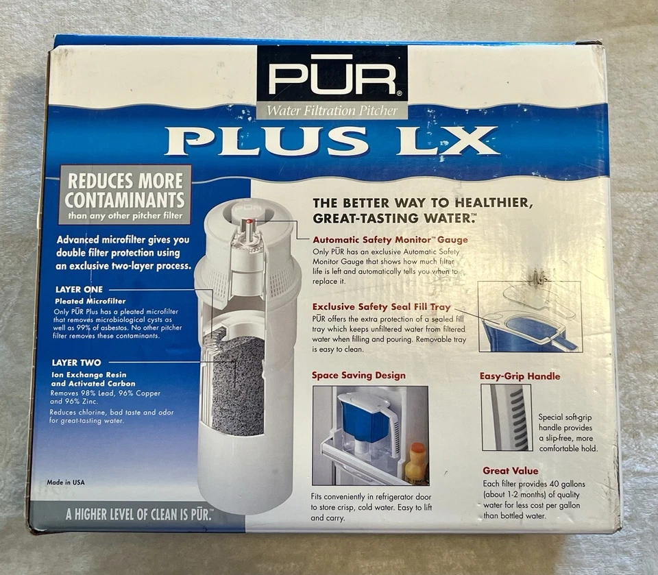 Pur Plus LX Water Filtration Pitcher Platinum Edition Value Pack NEW Xtra Filter - Image 2 of 3