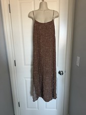 MNG Mango womens summer brown polka dot dress size S