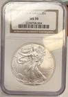 2008 W AMERICAN SILVER EAGLE $1 NGC MS 70
