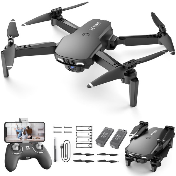 Drone con Cámara para Niños Adultos Principiantes - 1080P HD RC Cuadricóptero Negro 