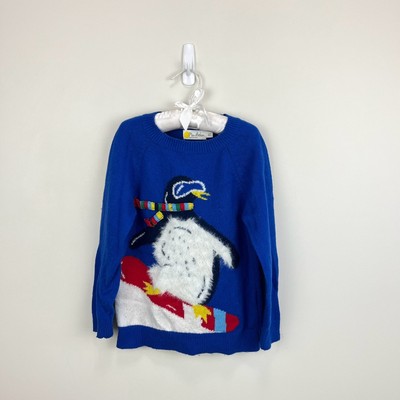 入手困難 ellesse PENGUIN ニットフーディー Mini Boden Fuzzy Blue Snowboarding Penguin Sweater Boys 5-6 | eBay