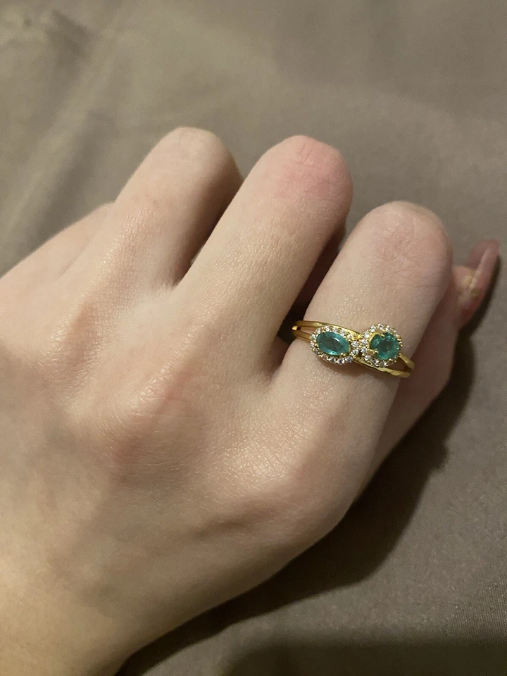 Natural emerald Silver ring - Immagine 3 di 4