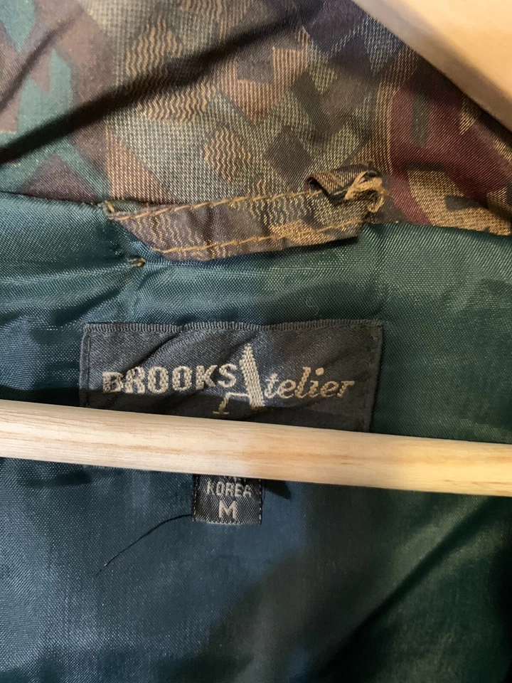 Chaqueta De Colección Brooks Atelier Mujer’s Talla M Verde Marrón Camuflada Forro de Nylon Foto 2 de 4