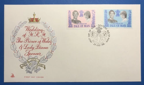 ISLE OF MAN - 1981 ROYAL WEDDING MERCURY FIRST DAY COVER SG 202 - 203