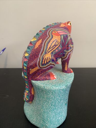 Oaxaca Oaxacan Holzschnitzerei Sammlung Skulpturen Lot Tiere Künstler bemalt - Bild 5 von 23