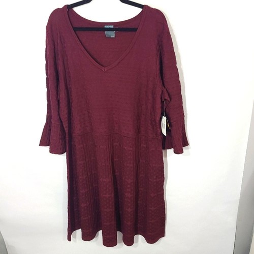 Gabby Skye Women's Size 3x Color Raisin Style 52450LG NWT