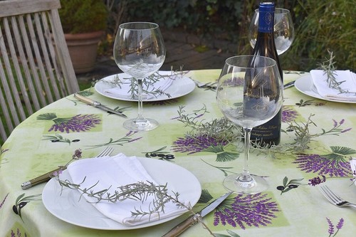 Tablecloth Provence Non Iron 180cm Round Lavender Green France Easy Care - Picture 7 of 7