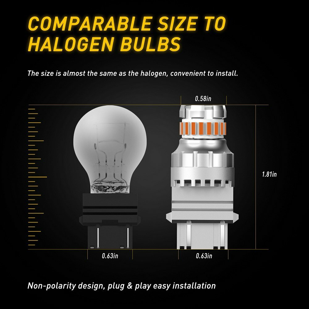 4X AUXITO Amber LED Turn Signal Blinker DRL Parking Light Bulb - Foto 4