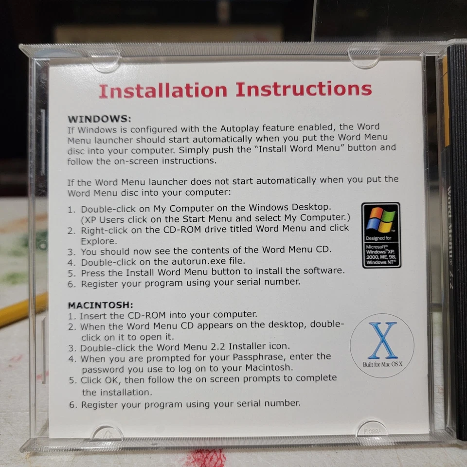 Write Brothers Stephen Glazier Word Menu 2.2 PC CD CDROM Windows Mac Reference - Image 4 of 4