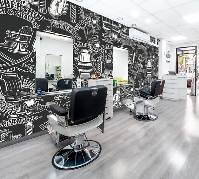 3D Trend Barber Shop A3757 Business Wallpaper Wall Murals Self-adhesive Commerce